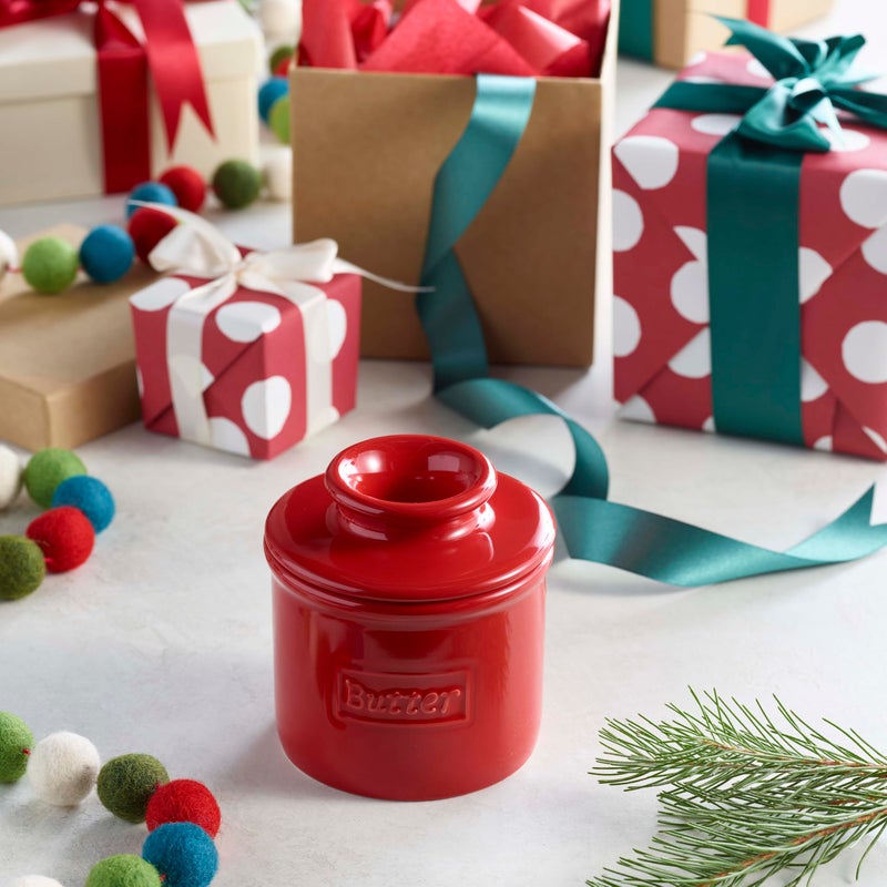 Butter Bell - The Original Butter Bell crock by L Tremain, a Countertop French Ceramic Butter Dish Keeper for Spreadable Butter, CafÃ© Retro Collection, Maraschino Red, Glossy Finish - Image 2